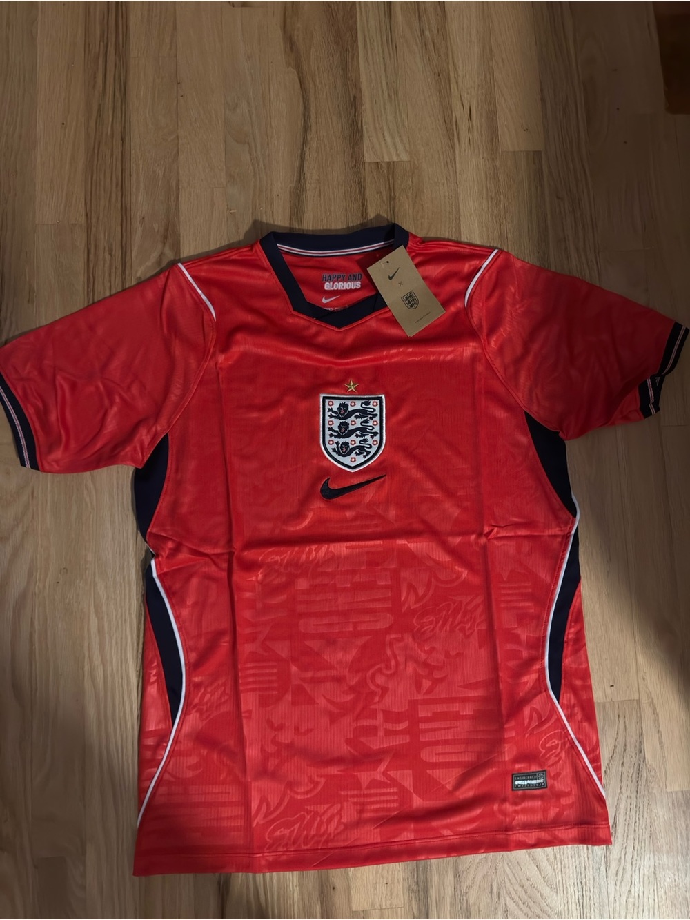 England Nike mens 'Red Football Jersey